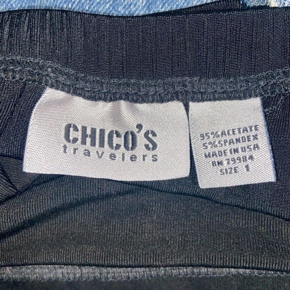 Chico's Skirt Womens 1 Black Casual Pleated Pull On Elastic Waist Solid Maxi - Picture 14 of 15